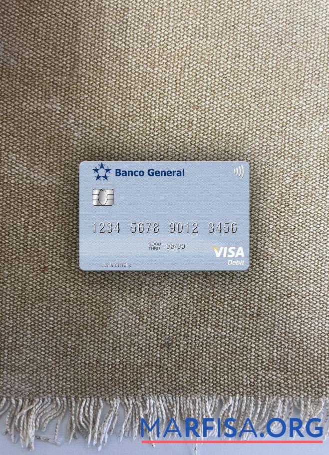 Printable Panama Banco General visa debit card photolook front template